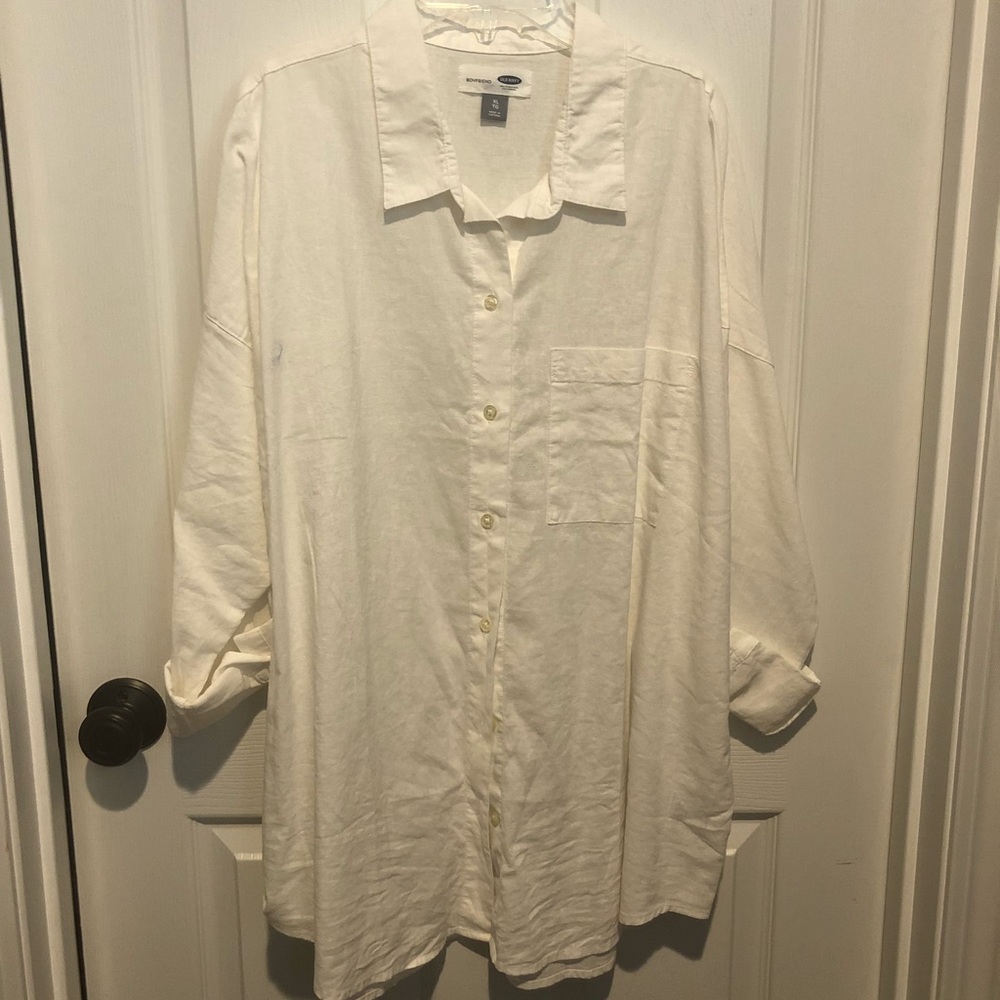Old Navy Boyfriend linen button down shirt